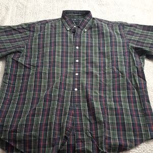 Ralph Lauren Blue Label Green, Red,and Blue Plaid Casual Button Down Shirt